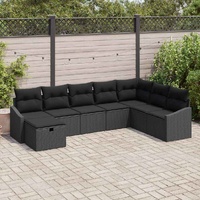 Garden Sofa Set 8 pcs Black 55 x 62 x 69 cm Poly rattan