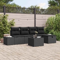 Garden Sofa Set 6 pcs Black 55 x 62 x 69 cm Poly rattan