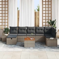 Garden Sofa Set with Cushion 8 pcs Grey Poly rattan