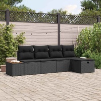Garden Sofa Set 5 pcs Black 55 x 62 x 69 cm Poly rattan