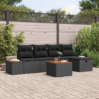 Garden Sofa Set 6 pcs Black 55 x 62 x 69 cm Poly rattan