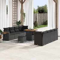 Garden Sofa Set 11 pcs Black Poly Rattan