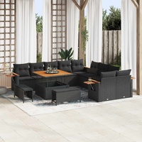 Garden Sofa Set 13 pcs Black Poly Rattan