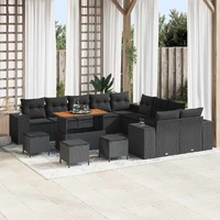 Garden Sofa Set with Cushion 14 pcs Black 110 x 55 x 71 cm