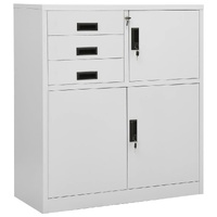 Office Cabinet Light Grey 90x40x102 cm Steel
