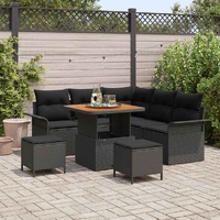 Garden Sofa Set with Cushion 8 pcs Black 80 x 80 x 71 cm