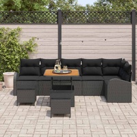 Garden Sofa Set with Cushion 9 pcs Black 80 x 80 x 71 cm