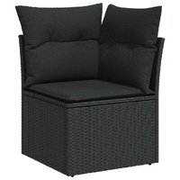 Garden Sofa Set with Cushion 9 pcs Black 80 x 80 x 71 cm