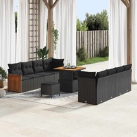Garden Sofa Set 11 pcs Black 80 x 80 x 71 cm Poly Rattan
