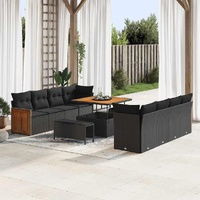 Garden Sofa Set 11 pcs Black 100 x 100 x 71 cm Poly Rattan