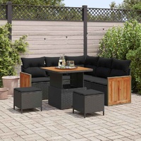 Garden Sofa Set 8 pcs Black and Brown 80 x 80 x 71 cm
