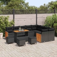Garden Sofa Set 13 pcs Black 110 x 55 x 71 cm Poly Rattan