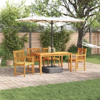 Garden Dining Set 5 pcs Brown Solid Acacia Wood