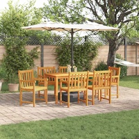 Garden Dining Set 7 pcs Brown Solid Acacia Wood