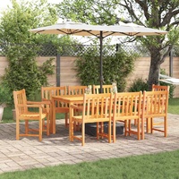 Garden Dining Set 9 pcs Brown Solid Acacia Wood