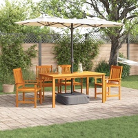 Garden Dining Set 5 pcs Brown Solid Acacia Wood