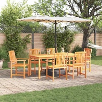 Garden Dining Set 7 pcs Brown Solid Acacia Wood