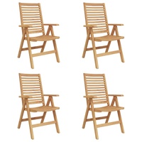 Chair Folding 4 pcs Brown 64.5 x 52 x 108 cm Solid Teak Wood