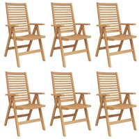 Chair Folding 6 pcs Brown 64.5 x 52 x 108 cm Solid Teak Wood