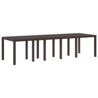 Garden Table Brown 300 x 100 x 73 cm Poly Rattan