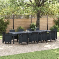 Garden Table Anthracite 350 x 100 x 74 cm Poly Rattan