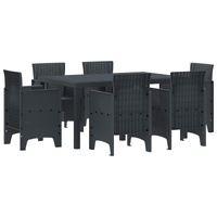 Garden Dining Set 7 pcs Anthracite Polt rattan