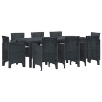 Garden Dining Set 9 pcs Anthracite Polypropylene