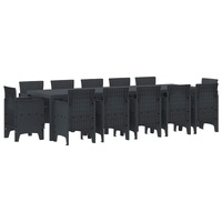 Garden Dining Set 13 pcs Anthracite Plastic