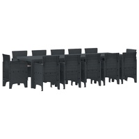 Garden Dining Set 13 pcs Anthracite Synthetic rattan