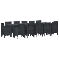 Garden Dining Set 13 pcs Anthracite and Light grey