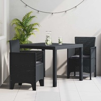 Garden Dining Set 3 pcs Anthracite Polypropylene