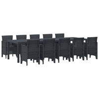 Garden Dining Set 11 pcs Anthracite Synthetic rattan