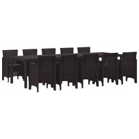 Garden Dining Set 11 pcs Brown and Anthracite Rattan