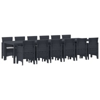 Garden Dining Set 13 pcs Anthracite Polt rattan