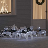 LED Reindeers 6 pcs White Fabric