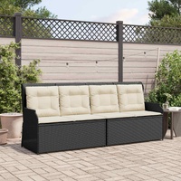 Garden Bench Black Poly Rattan