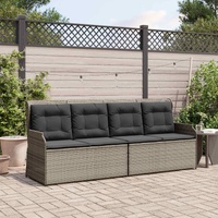 Garden Bench Grey Poly Rattan