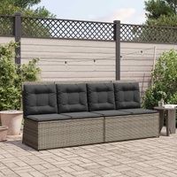 Garden Bench Grey Poly Rattan