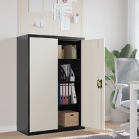 File Cabinet Anthracite and White 90x40x140 cm Steel