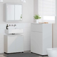 Bathroom Furniture Set with Drawer 3 pcs White Engineered Wood