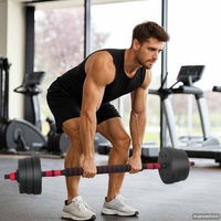 2-in-1 Dumbbell Set 30kg Black and Red Cement and Iron Sand