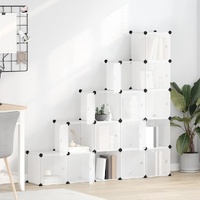 Storage Cube Organiser with 15 Cubes and Doors Transparent PP