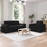 Sofa Set 2 pcs Black 182 x 80 x 82 cm Fabric