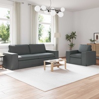 Sofa Set 2 pcs Dark Grey 222 x 80 x 82 cm Fabric