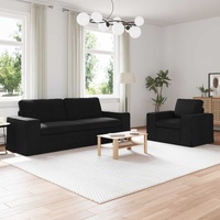 Sofa Set 2 pcs Black 222 x 80 x 82 cm Fabric