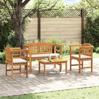 Garden Rose Lounge Set with Cushion 4 pcs Solid Acacia Wood