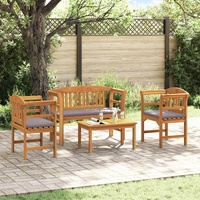 Garden Rose Lounge Set with Cushion 4 pcs Solid Acacia Wood