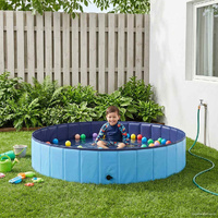 Kids Swimming Pool Folding Blue Ø 160 x 30 cm