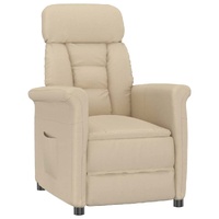 Cream Recliner Chair Cream 70.5 x 96.5 x 95 cm Fabric and metal