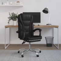 Reclining Office Chair Black Faux Leather